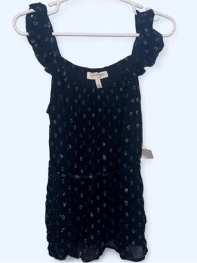 Jessica Simpson Maternity Navy Blue Dot Ruffle Tank Top
